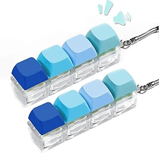 Quelcc 2 Pezzi Tastiera Fidget Toy, Portachiavi Fidget Tastiera, Antistress Divertenti, Portachiavi Antistress Fidget Clicker per Tastiera, con Pulsanti per Decompressione Decorazione