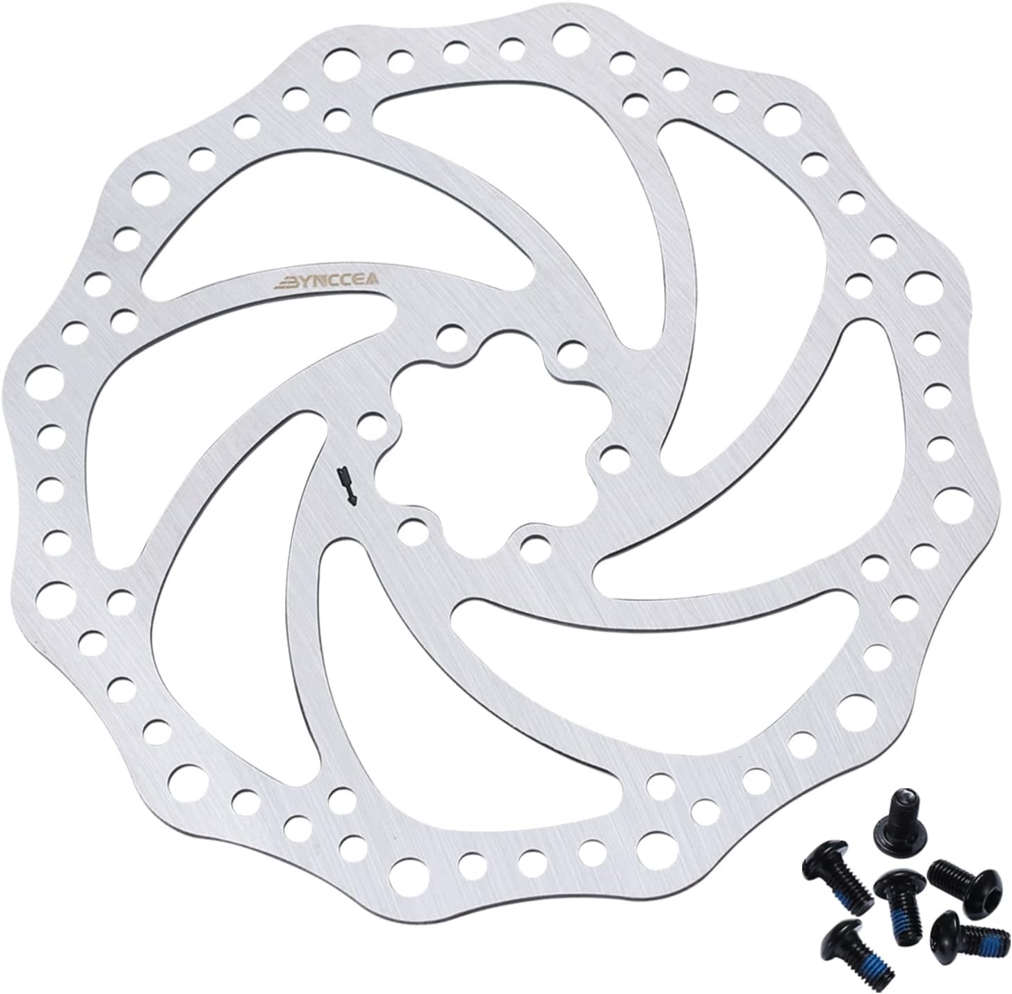 Bynccea 140mm 160mm 180mm 203mm Bike Disc Brake Rotor with 6 Bolts Fit for Road Mountain Bike BMX MTB