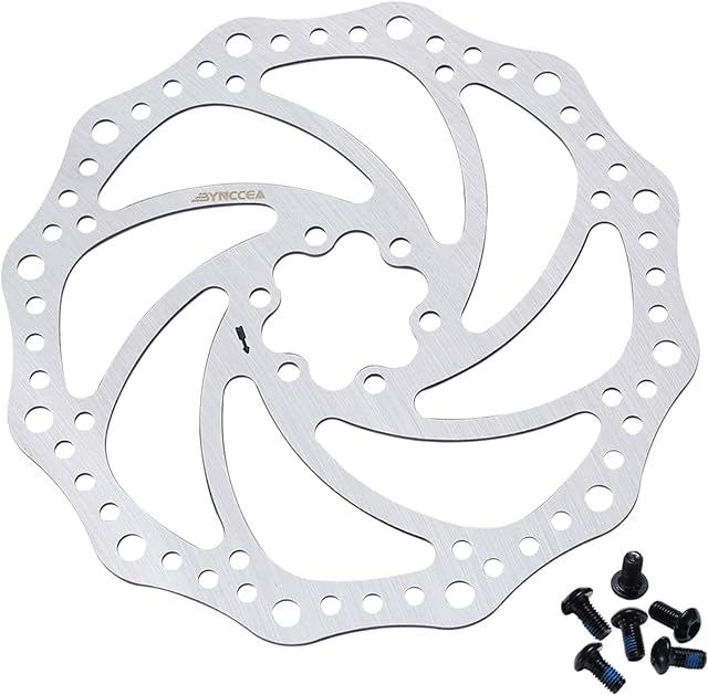 Bynccea 140mm 160mm 180mm 203mm Bike Disc Brake Rotor with 6 Bolts Fit for Road Mountain Bike BMX MTB
