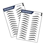 Bliss and Beyond USA, 2 sheets eyebrow tattoo waterproof sticker, Long Lasting, Natural Looking Eyebrow for Alopecia, Chemo, Cancer gift. Same Size eyebrow tattoos (Dramatic Los Angeles, Black)