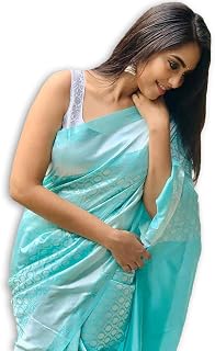 Women's Designer Aqua Blue Jacquard Soft Silk Saree for Party-wear, wedding, casual Banarasi Saree for Women