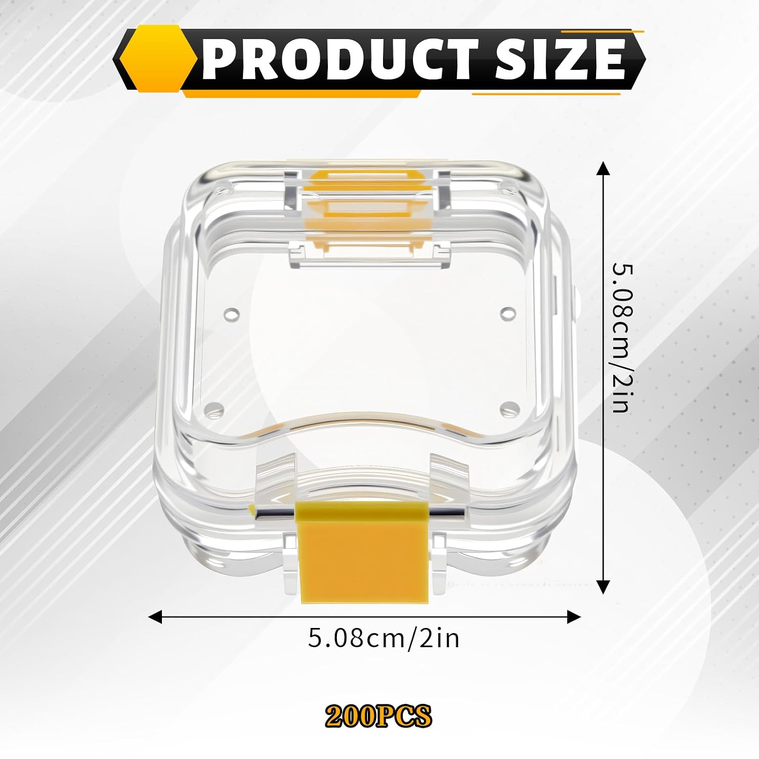 200 Count Dental Crown & Bridge Boxes, Transparent Membrane Display Cases with Secure Clasp, Showcase Storage Box for Crowns, Veneers, Bridges, Dental Restorations, 2" x 2", ABS Material Bulk