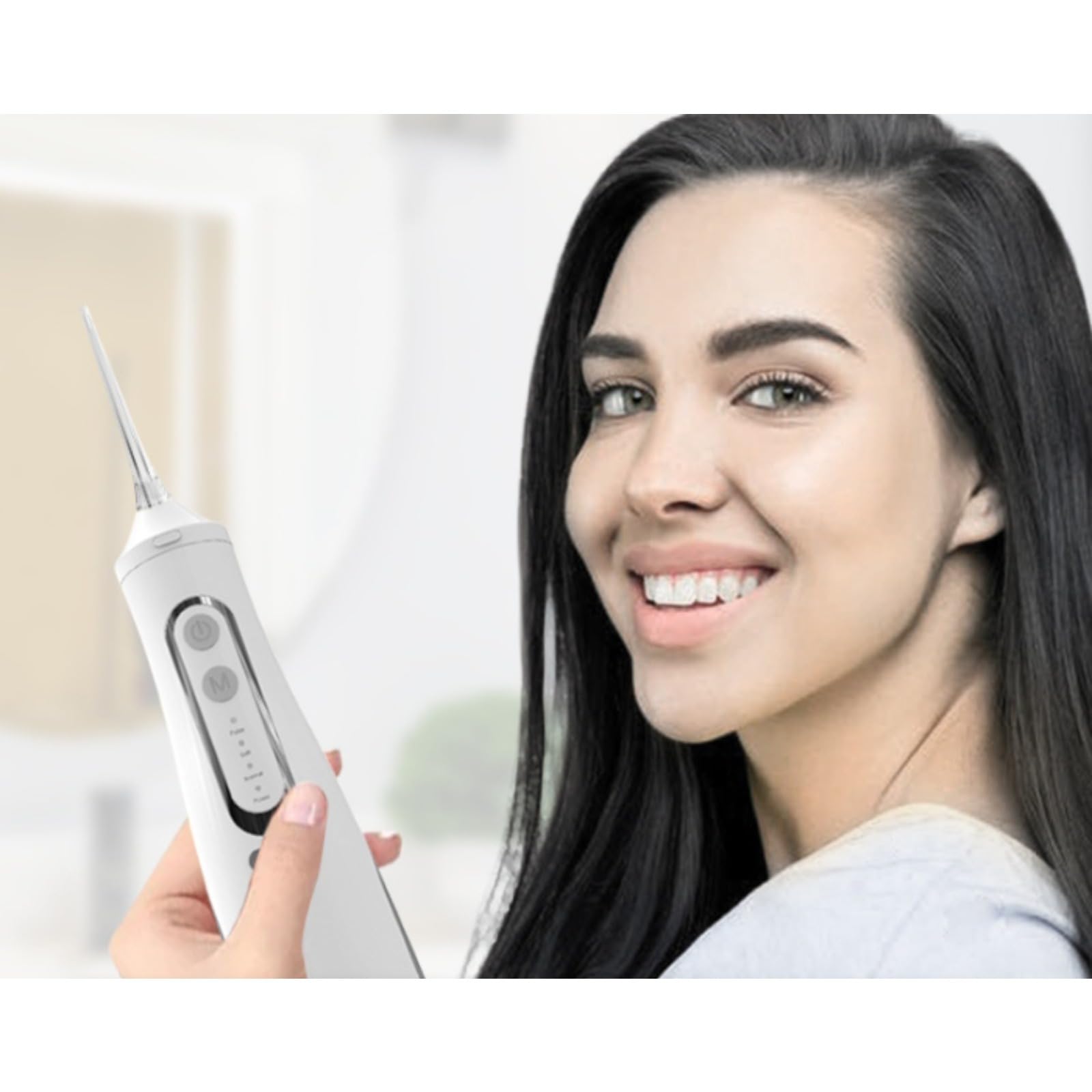 Oryzom Irrigador Dental,irrigador Dental Profesional Inalámbrico Con Irradiador,Water Flosser Para La Limpieza Dental.IPX7 Resistente Al Agua,limpieza Dental Para El Hogar (Negro)