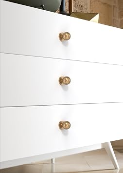 10 Pack Champagne Bronze Cabinet Knobs - Round Kitchen Cabinet Knobs & Drawer Knobs - 1-1/4 (30MM) - Brass Modern Gold Finish