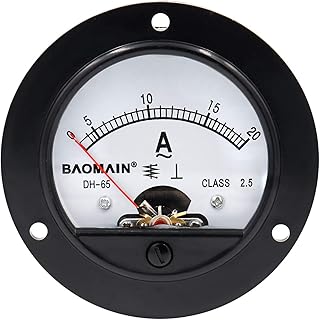 Baomain DH-65 Round Shaped AC 0-20A Analog Panel Meter Ammeter Gauge