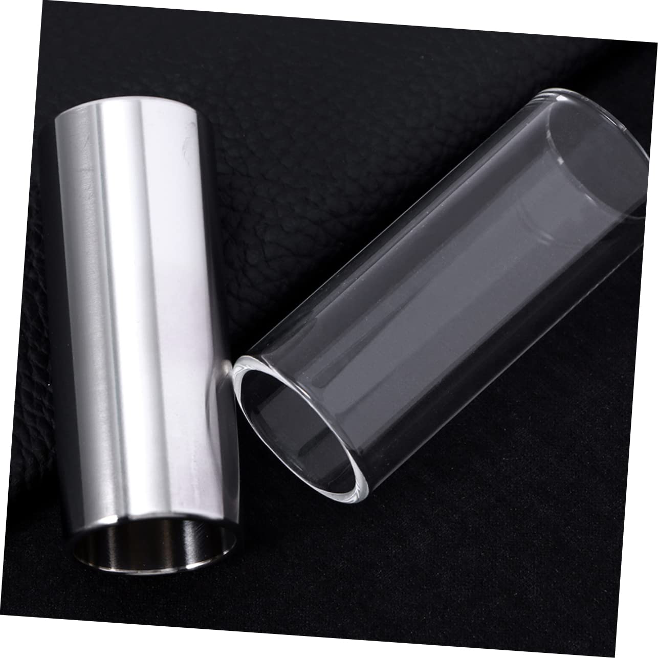 Abaodam 70mm Glass Stainless Steel Guitar Slides Medium Bottleneck Standard Slide for Steel Guitars