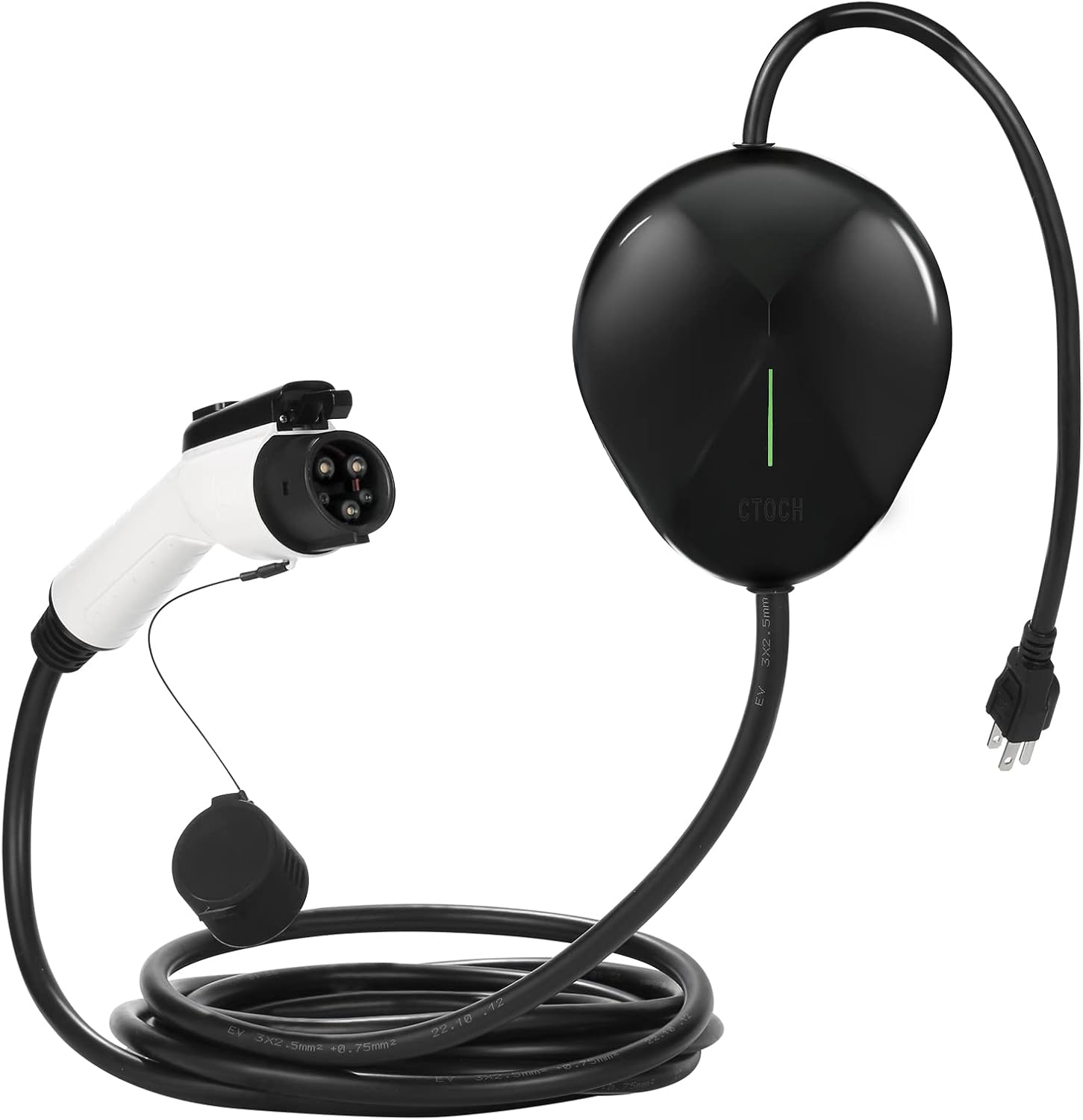 Level 1 Portable EV Charger 16 Amp 110V Electric Vehicle Charger with 25ft Cable NEMA 5-15 Plug-in Home EV Charging Station for SAE J1772