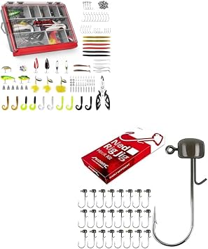 MadBite Ned Rig Jig Hook Kits and MadBite 143pcs Freshwater Fishing Lure Kit