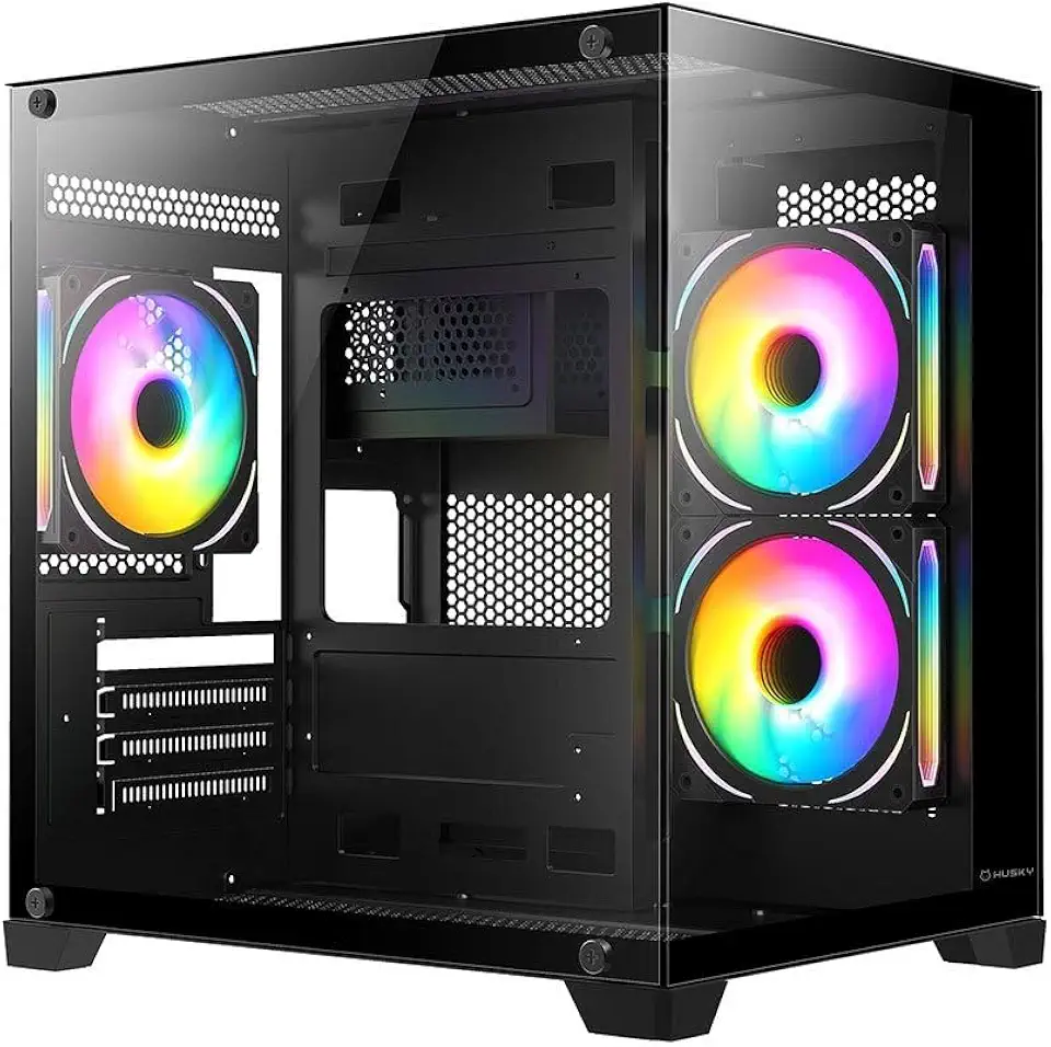 Gabinete Gamer Husky Dome 10, Micro-ATX, Lateral e Frontal em Vidro, Sem Fans HGN10PT