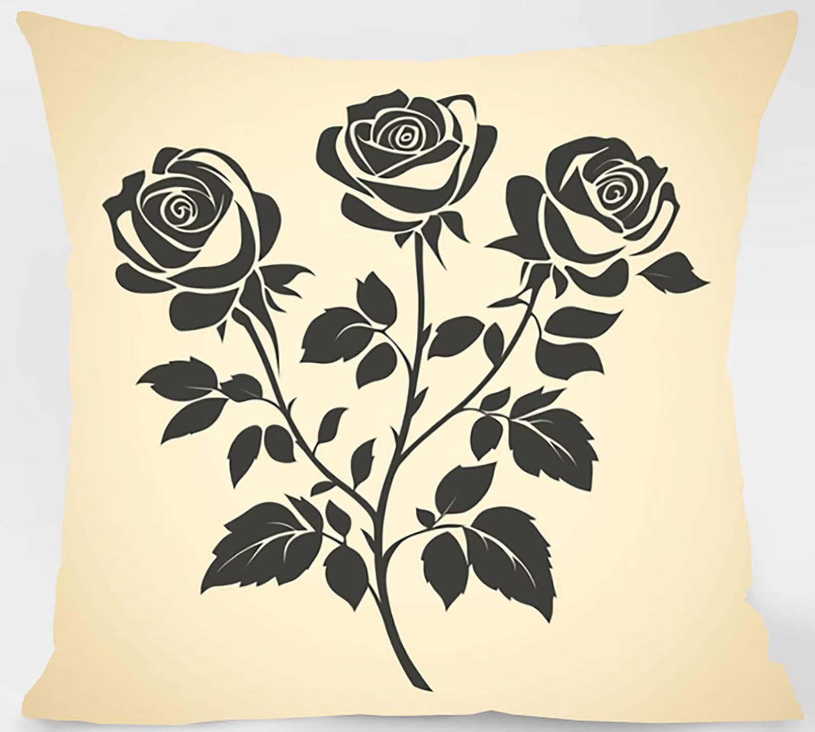 Amazon.co.jp: クッションカバー 50x50 cm 屋外用ソファークッション防水亜麻装飾用クッションカバー 薔薇 4個セット  両面プリントソファークッション 黒と白 装飾用 隠しジッパー付き屋外の庭、バルコニー、オフィスの家の装飾に適しています FGYBDWJP  Model-06482 ... クッションカバー 50 x 50 cm 屋外用ソファークッション防水亜麻装飾用クッションカバー 花 4個セット 両面プリントソファー
