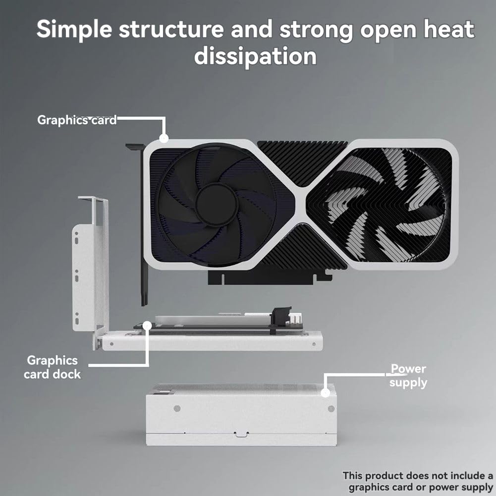 GPU OCuLink GPU Dock PCIe 5.0x4 GDP Laptop per Scheda Grafica Video Esterna M.2 Oculink SFF8611 A PCIE X16 Bend Bianco