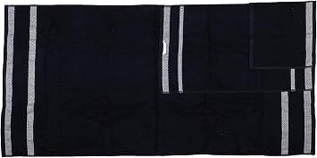 CASA COPENHAGEN Solitaire Designed in Denmark 600 GSM Hotel & Spa Decorative Kitchen & Bathroom Egyptian Cotton 72 Piece Towel Set, Includes 24 Bath Towels 24 Hand Towels 24 Washcloths Dark Black