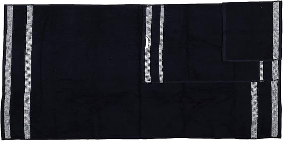 CASA COPENHAGEN Solitaire Designed in Denmark 600 GSM Hotel & Spa Decorative Kitchen & Bathroom Egyptian Cotton 72 Piece Towel Set, Includes 24 Bath Towels 24 Hand Towels 24 Washcloths Dark Black