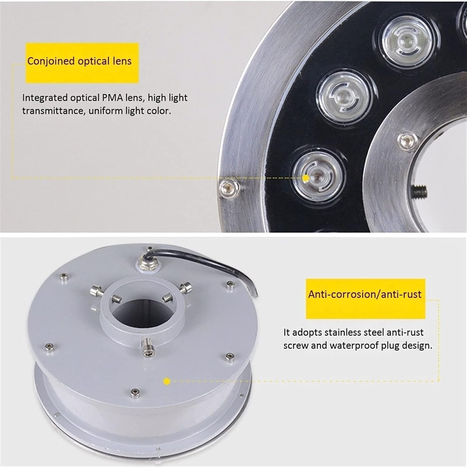 Teichleuchten, LED-Unterwasserleuchten, Tauchstrahler für Teiche, Poolleuchten, Einbaustrahler, Dekoration für Landschafts-Partys, Poolbeleuchtung (Warm White,9W(12V