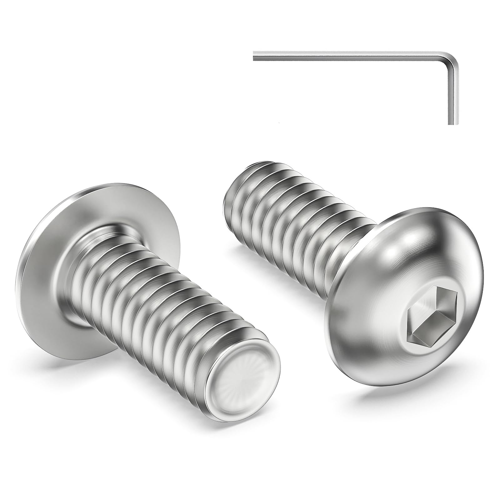 Zuyya 30 Stück M8 x 20 mm Linsenkopfschrauben Innensechskant Flachkopfschrauben M8 Edelstahlschrauben Vollgewinde Halbrundkopfschrauben mit Innensechskantschlussel