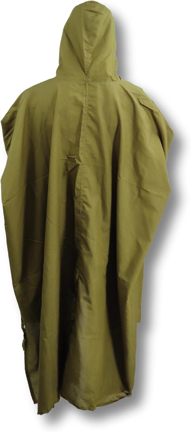 M MCGUIRE GEAR German Style Poncho, Hooded Heavy Weight Cotton Outdoor Coat, Winter Hunting