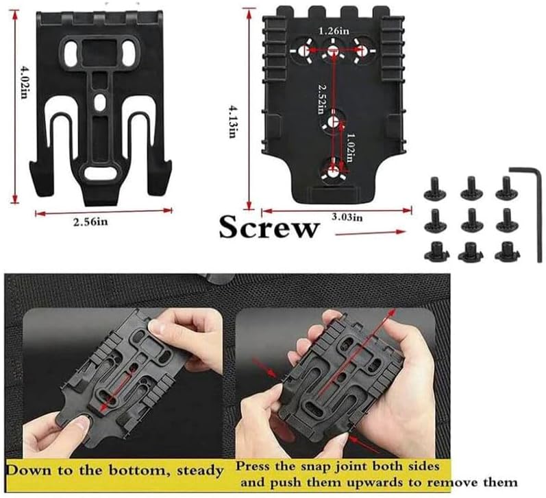 Upgrade Drop Leg Adapter Mid-Low Ride Holster Adapter Universal Belt Loop Receiver Mounts with Molle Strap Leg Shroud