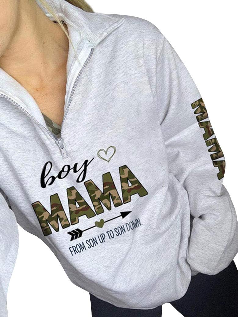 Boy Mom Tee Shirt Women Short Sleeve Letter Printed Graphic Shirts Cute Mama Gifts Casual Summer Tops - Image 2