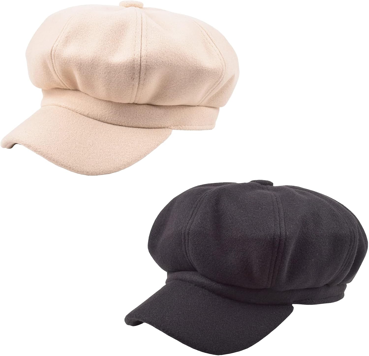 Women’s Wool Newsboy Hat – Warm Adjustable Cabbie Cap with Visor, Chic Winter Beret Style