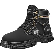 Men's Winter Fashion Boots Warm Fur Lined High Top Combat Boots