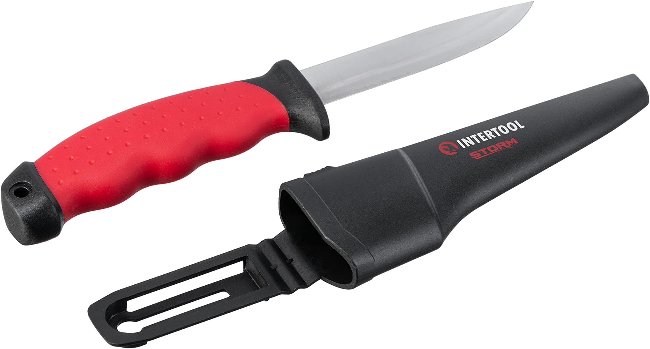 INTERTOOL Fixed Blade Knife, 4-inch, Stainless Steel Blade, Outdoor Bushcraft Knife with Sheath, Ideal for Hunting, Camping and Survival HT08-0536