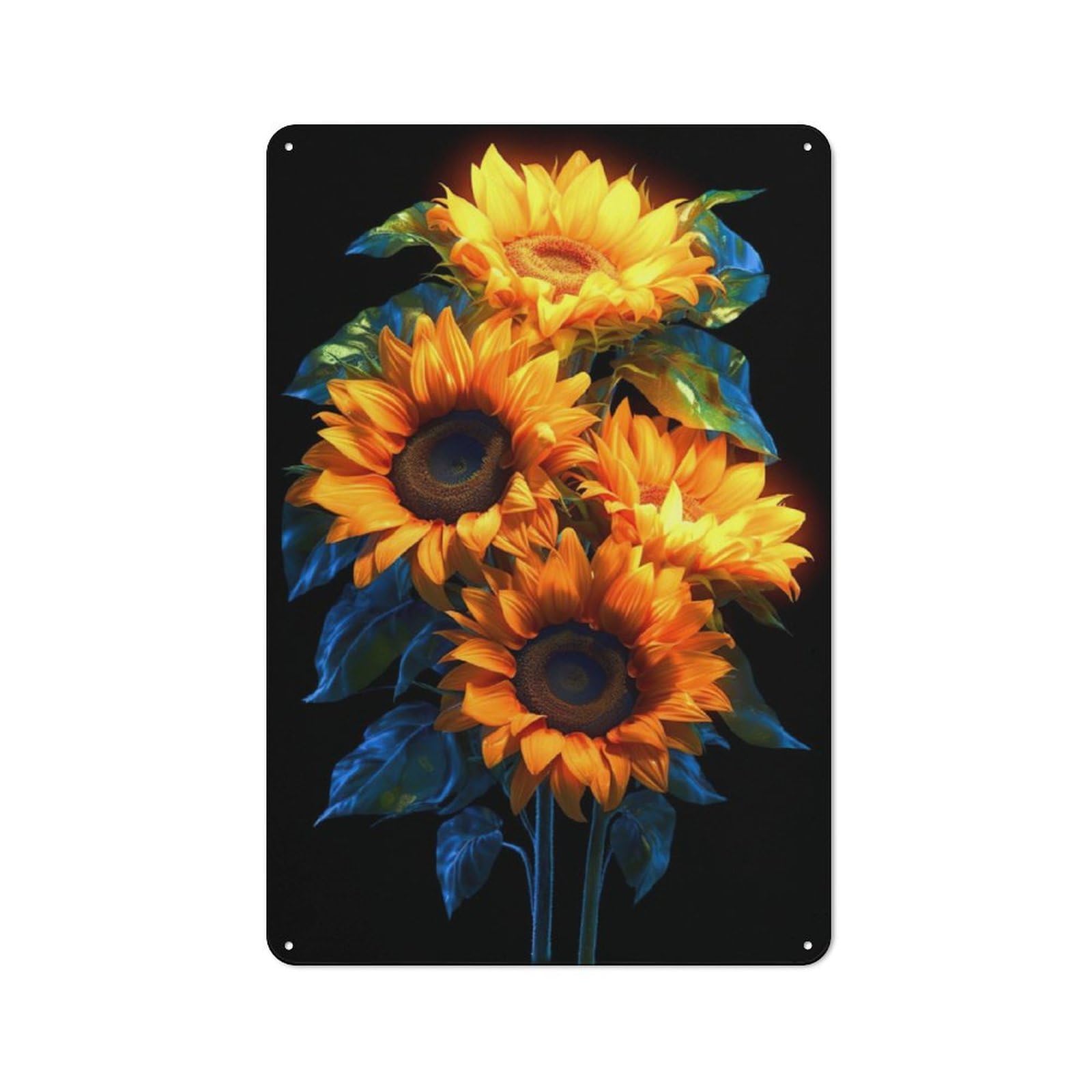 Junmoney Sunflowers Garden Style Tin Sign 30X20cm, Porch Wall Decor For Patio Bar, Workshop, Shed Or Kitchen