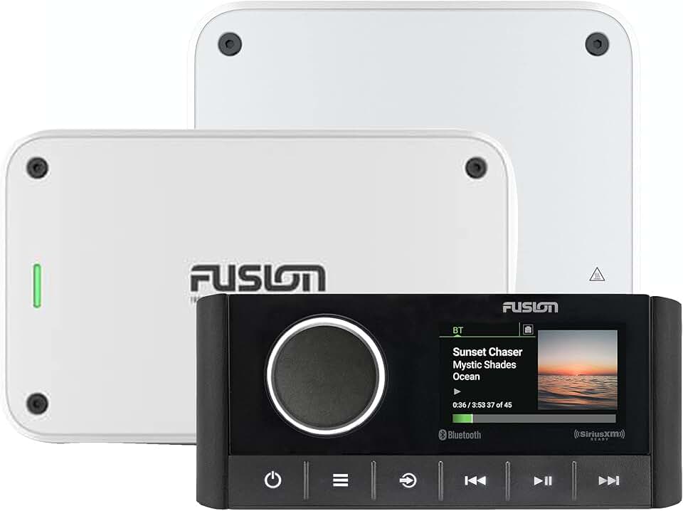 Fusion MS-RA670 Apollo Marine Entertainment System with Fusion MS-AP61800 Apollo 6 Channel and MS-AP41200 4 Channel Amplifiers