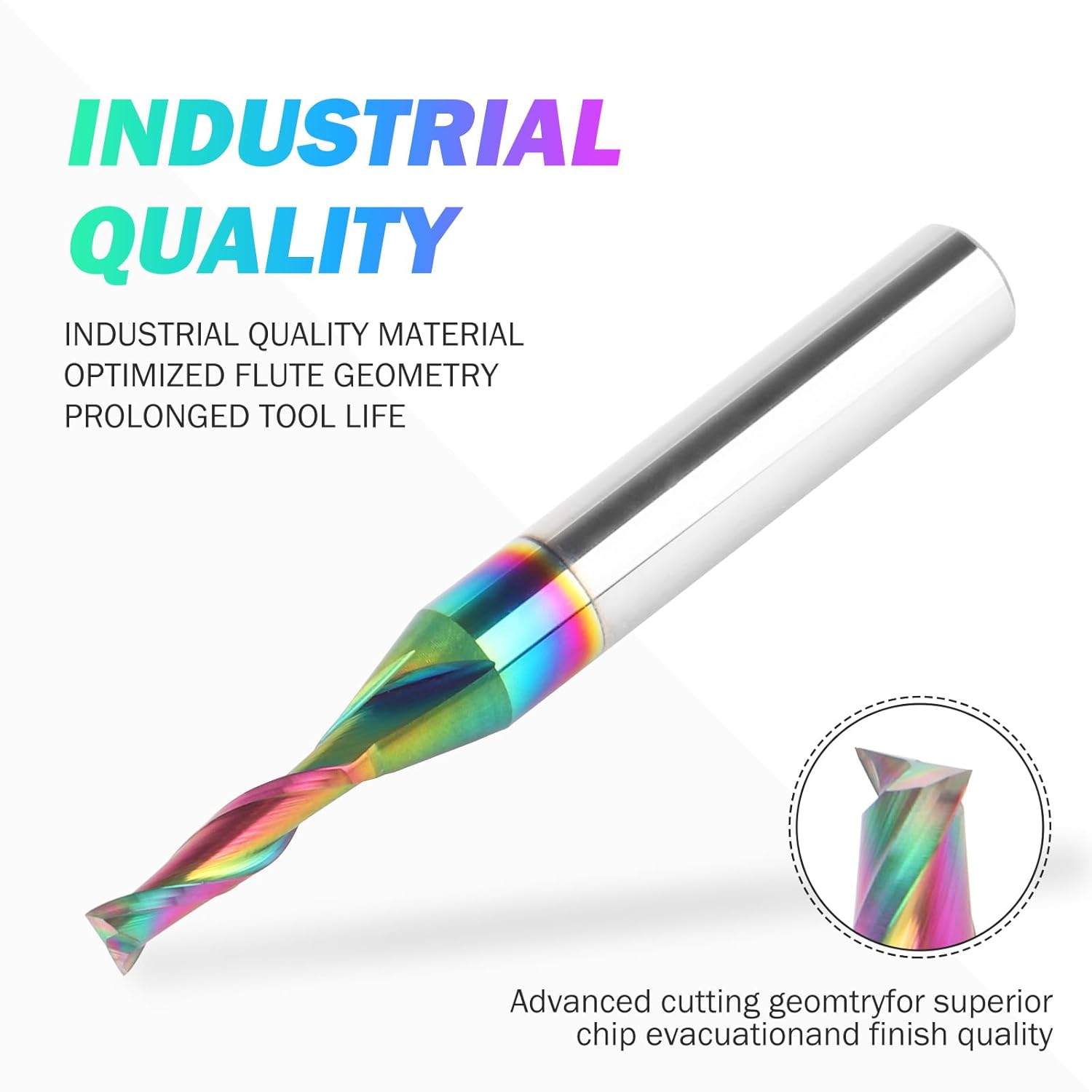 Upcut Spiral Router Bit 1/8" Cutting Diameter 1/4" Shank with Extra Long Life Coating, Carbide CNC Router Bits End Mill for Wood Mortises Carving Engraving