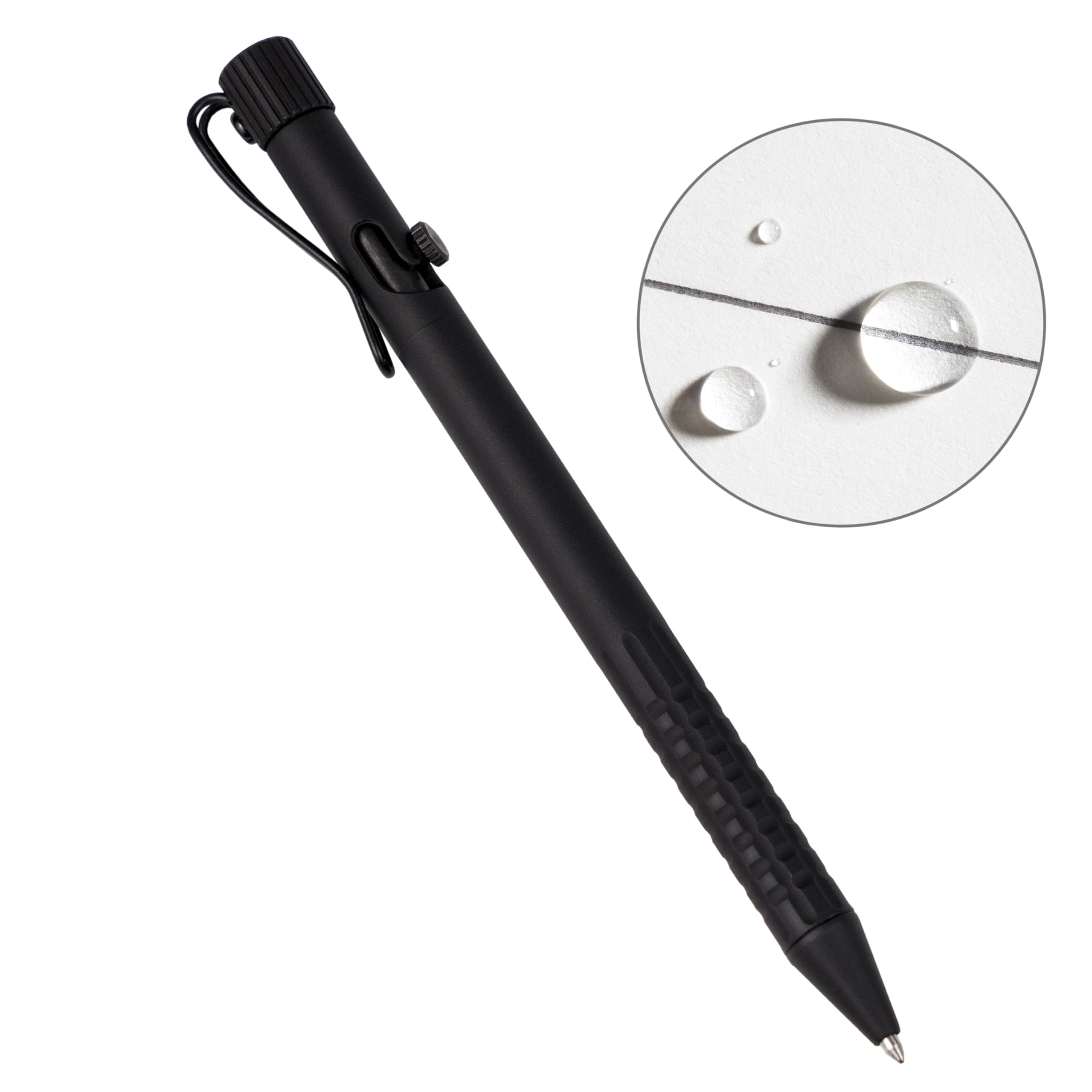 Rite in the Rain Weatherproof Black Bolt-Action Metal Pen Pressurized Black Ink Made in the USA No BK19 — view 2