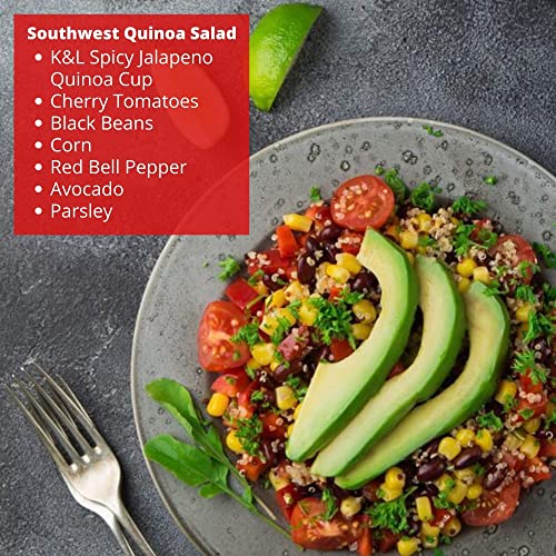 Kitchen & Love Jalapeno & Roasted Pepper Quinoa Quick Meal 6-Pack | Vegan, Gluten-Free, Ready-to-Eat, No Refrigeration Required