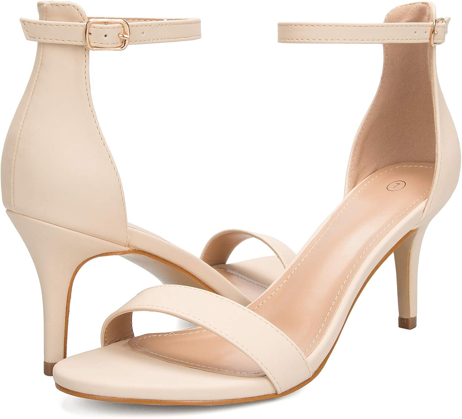 mysoft Women's Stilettos Pump Heel Sandals Ankle Strap Open Toe