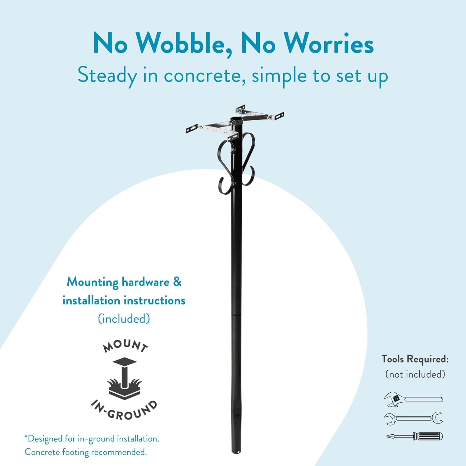 Architectural Mailboxes Round Decorative Scroll Galvanized Steel Mailbox Post, Compatibility Code A, B, C, PBK000AM, Black