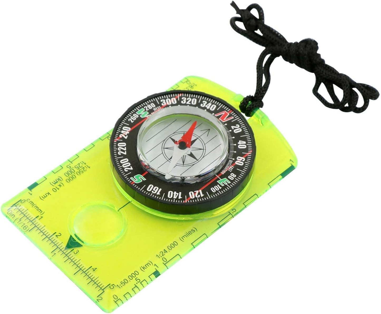 KASTWAVE Orienteering Compass with Ruler, Magnifiers, Multifunctional Scale, Waterproof, Acrylic Material, Perfect for Hiking, Camping, Mountaineering, Expeditions, Wilderness Exploration