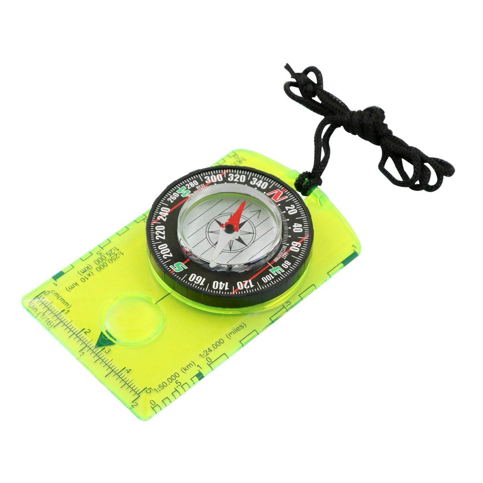 Orienteering Compass with Ruler, Magnifiers, Multifunctional Scale, Waterproof, Acrylic Material, Perfect for Hiking, Camping, Mountaineering, Expeditions, Wilderness Exploration