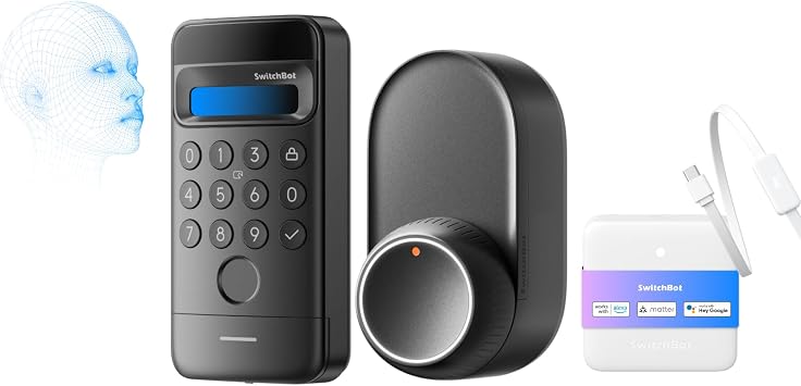 SwitchBot Hub Mini Matter-compatible Smart Lock Ultra Face Recognition Pad - Smart Remote Control, Alexa Compatible, Smart Home, Switch Bot, Infrared Appliances, Remote Control, Auto Lock