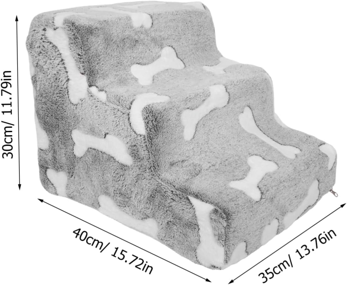 Kisangel Pet Stairs for Dogs and Cats Lightweight Non- Three-Step Ladder for High Beds and for Pets Easy to and Maintain