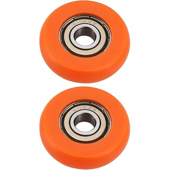 OTOTEC Set of 2 rowing machines seat wheels outer diameter 36 mm width 10 mm inner diameter 8 mm nylon stainless steel roller wheel with bearing load capacity 67 kg orange