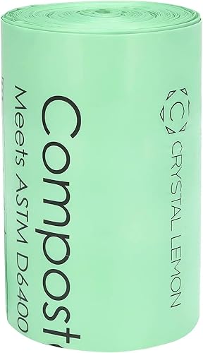 Miniatura 2 de C Crystal Lemon 30 bolsas de basura compostables, bolsas de basura resistentes de 6 galones y bolsas de basura de cocina