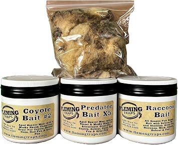 Predator Bait Kit - Coyote, X5 & Raccoon Bait with Wool - 3 Pack