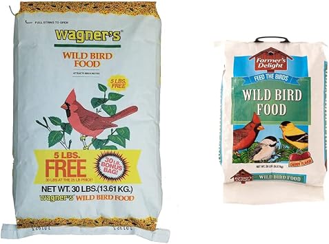 Wagners Wild Bird Food Bundle 30 lbs + Farmers Delight 20 lbs