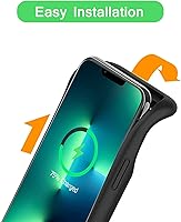Vista 4 de Funda de carga inalámbrica para iPaPortable Batería Recargable Funda de carga inalámbrica Compatible con iPhone 13ay Cargador Case (negro)