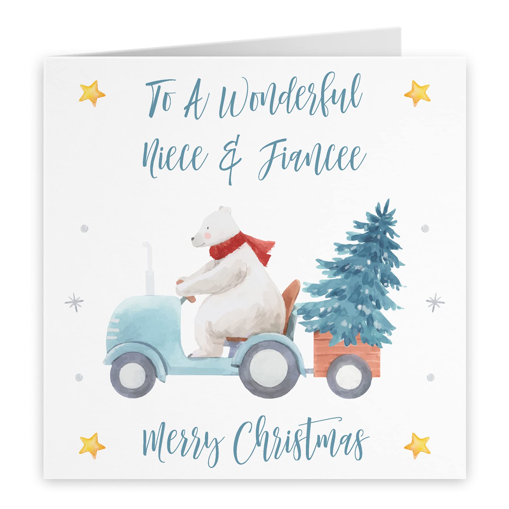 Hunts England - Niece And Fiancee Christmas Card - To A Wonderful Niece & Fiancee - Merry Christmas - Polar Bear Collection - Image 2