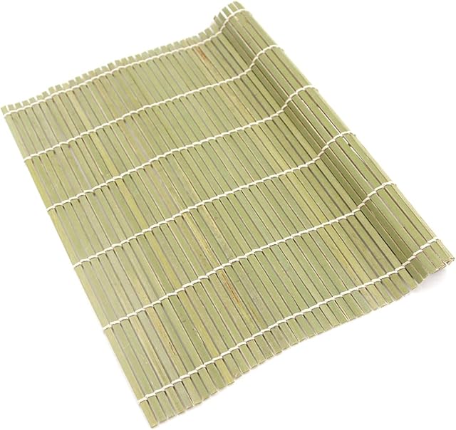 Chiloskit Japanese Square Bamboo Sudare Mat, Help Assemble & Roll Up Maki Sushi (27x27cm/10.62x10.62'')