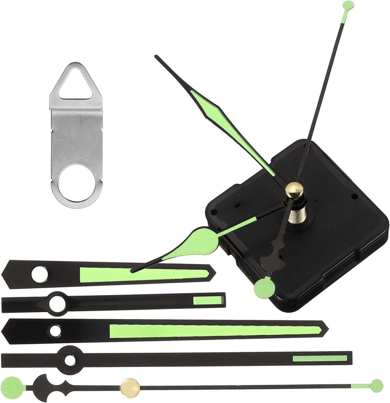 LALAFINA Luminous Clock Mechanism Kit with Large Hands Battery Operated Wall Clock Movement Replacement and Silent Operation