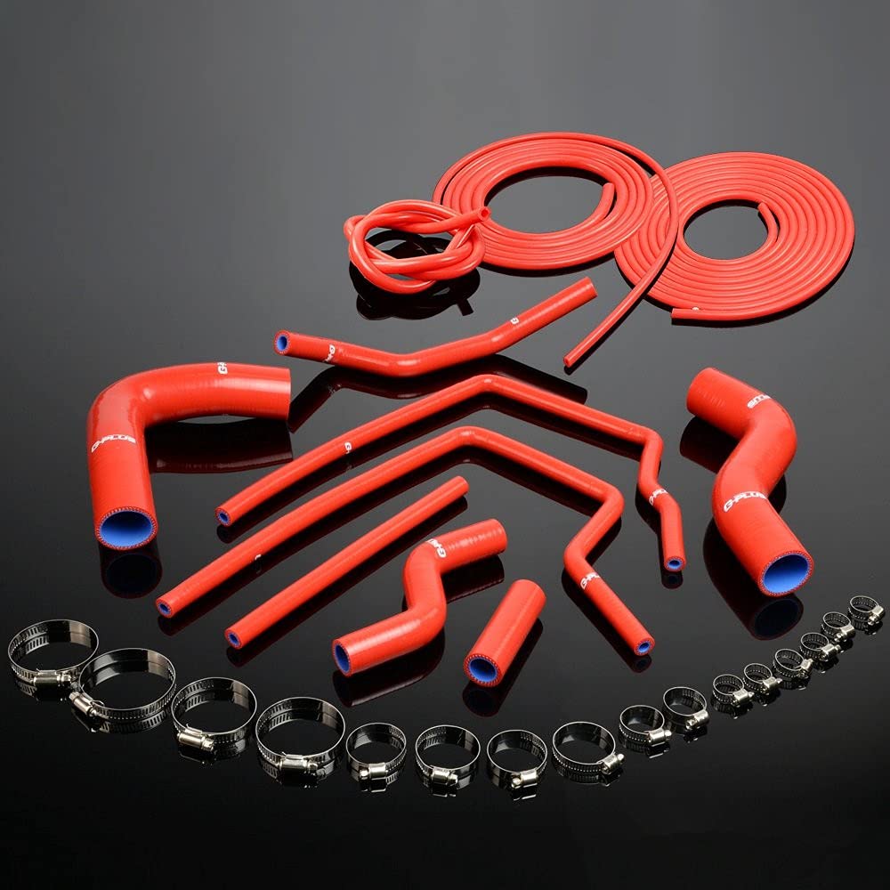 Silicone Radiator Coolant Hose Kit Clamps + Vacuum Pipe Replacement For Subaru Impreza GC8 GF8 STI E