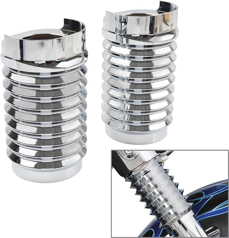 Lirun CNC Upper Fork Slider Cans Covers Boot Chrome for Harley for Touring Models 2014 2015 2016+ Motorbike