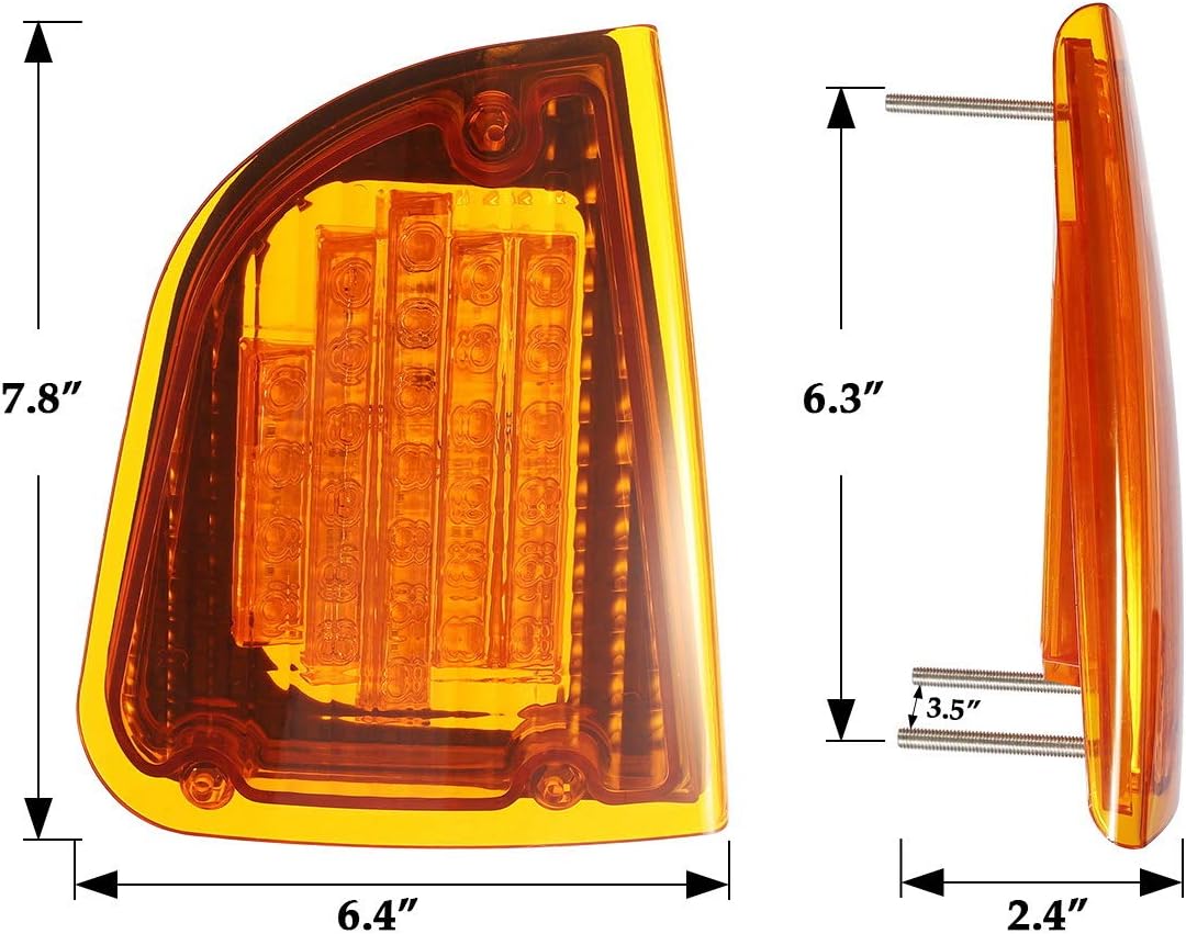 Gеt Pорulаr оƒƒеr Partsam 29 Amber LED Front P/T/C Light Assembly Replacement for Kenworth T600 T660 K300 T300 T330 Front LED Turn Signal Lights and Parking Lights Lamps, LH & RH, 1157 Plug