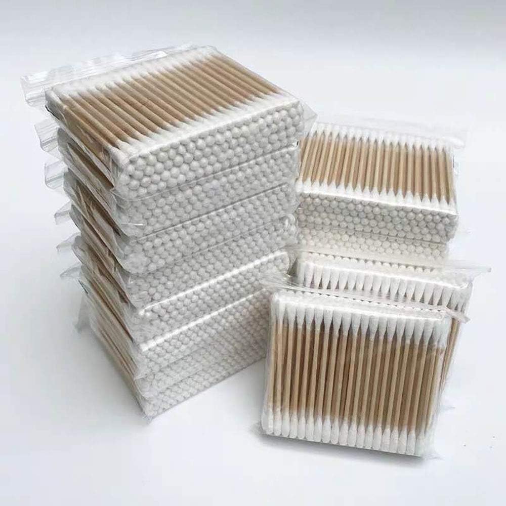 600 Round and Pointed Double Head Multipurpose Cotton Swabs, Sky Organics Natural Cotton Buds,Biodegradable, Chlorine-Free Hypoallergenic Cotton Swabs (Two ends round)