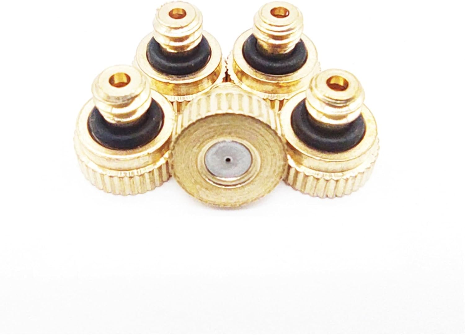 22 Pcs 3/16‘’ Thread Brass Misting Nozzles for Outdoor Cooling System Orifice (0.1-0.8 MM) for Garden, Patio, Greenhouse(0.1 mm)