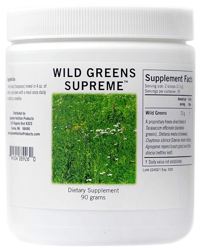 Supreme Nutrition Products Pó fitoterápico de combinação de ervas com dente-de-leão, erva-de-passarinho, alface-do-mineiro-siberiana, grama-tapete e urtiga, 90 g